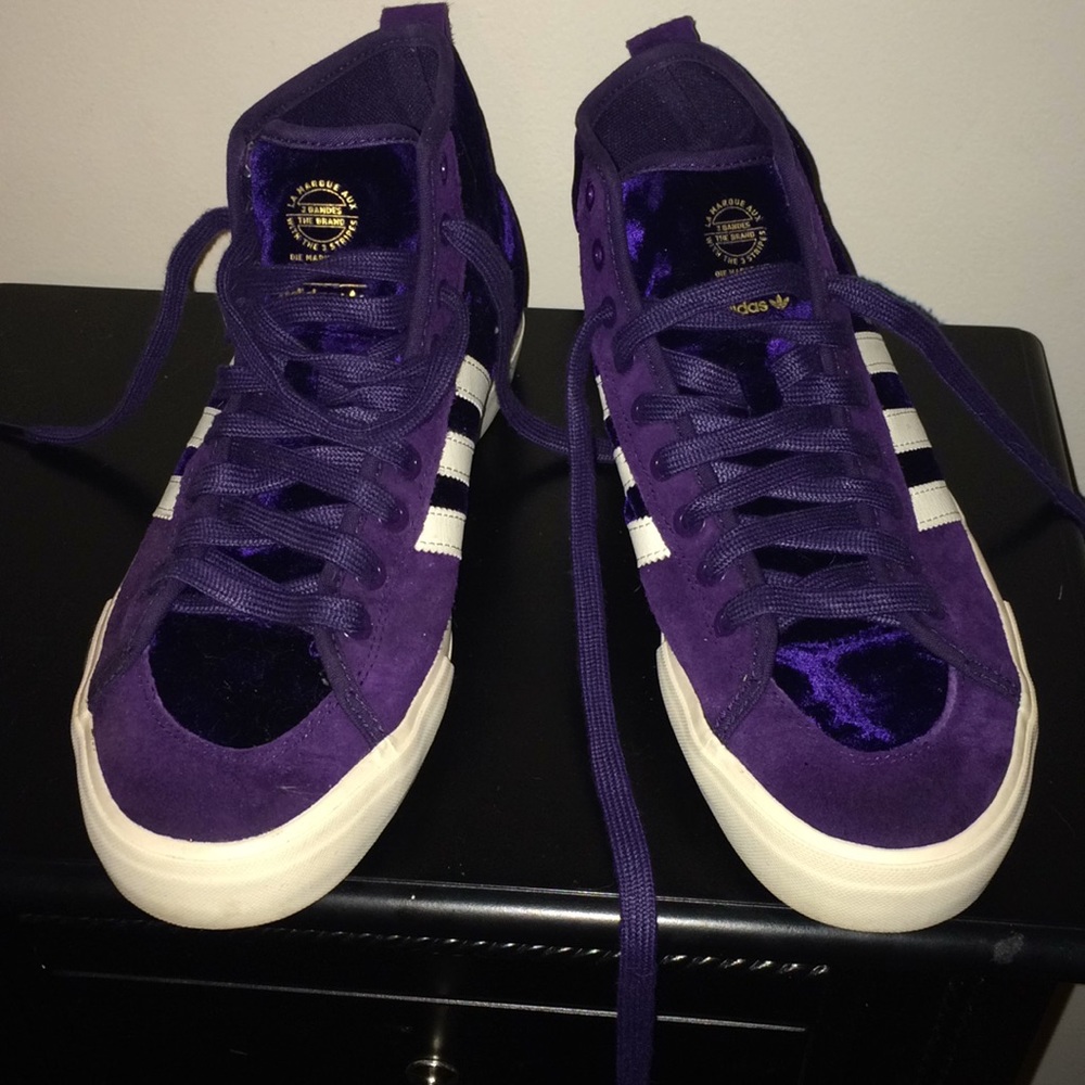Purple velvet adidas